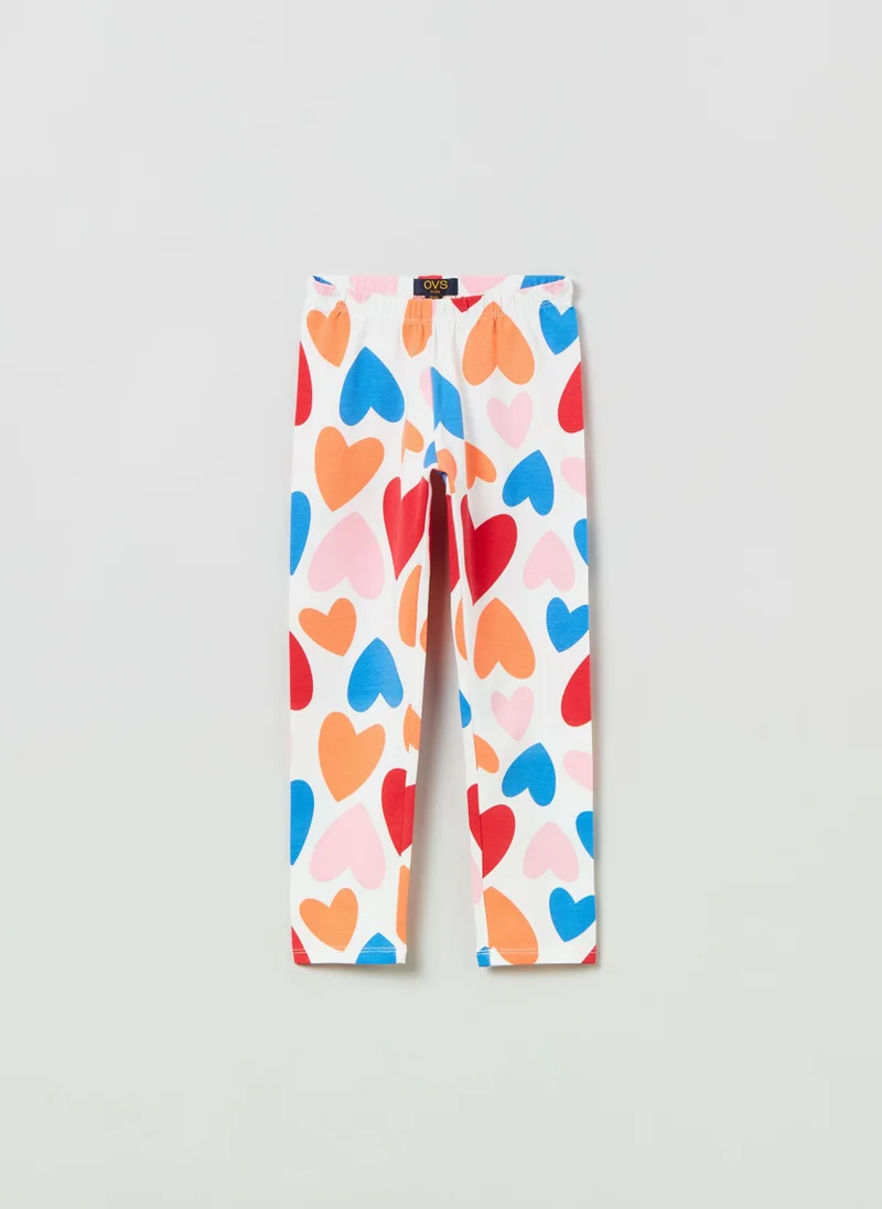 او في اس Ovs Stretch Cotton Leggings With Print