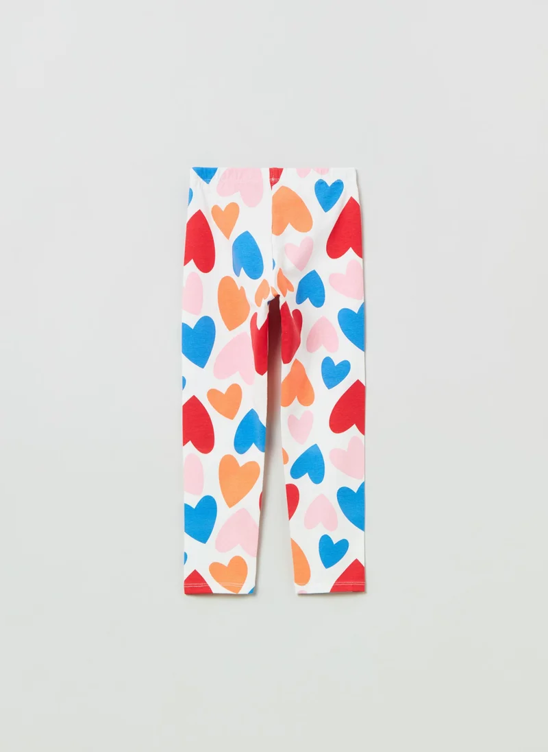 او في اس Ovs Stretch Cotton Leggings With Print