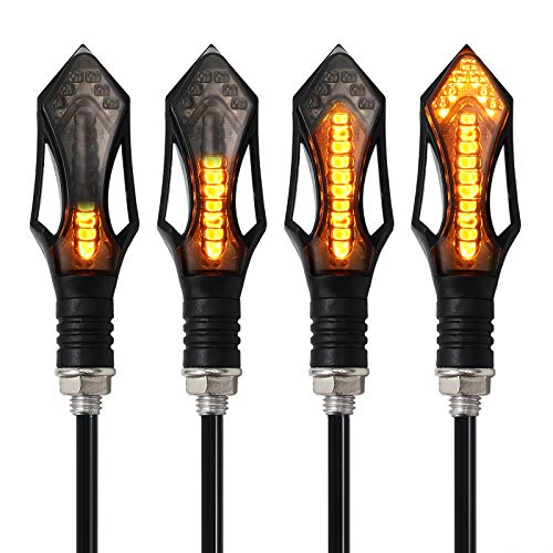 Kinstecks 4PCS Motorcycle Turn Signal Lights - Flowing LED Amber Indicators for Motorbike - 12V 12LEDs Bulbs - Image 1