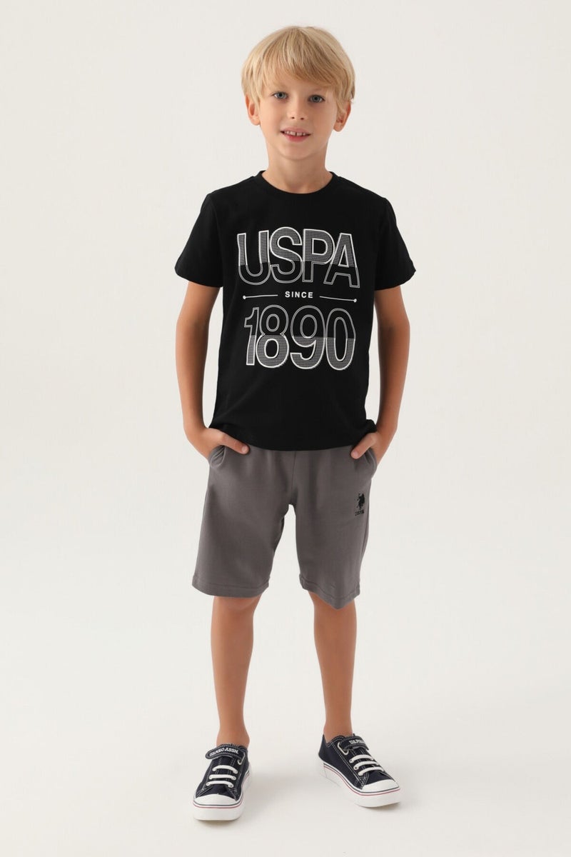 U.S. Polo Assn. Base. Polo Assn Licensed Compartmented Black Boys Bermuda Suit  - Image 1