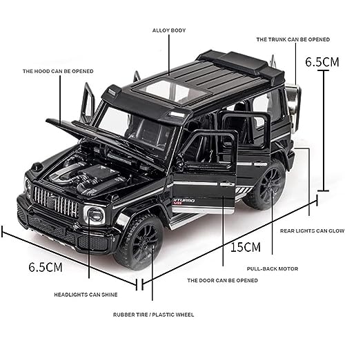 DEZICON 1:32 Scale G Wagon Toy Car Die Cast Model Metal Toy Car for Kids with Light Sound Pull Back Openable Door - Image 2