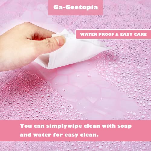Ga-Geetopia EVA 3D Pink/Magenta Water Cube Plastic Shower Curtain Liner - Premium Light Weight 72" x 72" Bathroom Shower Showroom Curtain Liner with Rustproof Metal Gromments and Weighted Magnet - Image 4