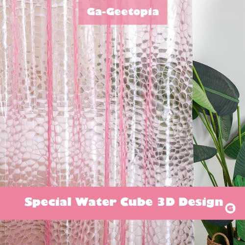 Ga-Geetopia EVA 3D Pink/Magenta Water Cube Plastic Shower Curtain Liner - Premium Light Weight 72" x 72" Bathroom Shower Showroom Curtain Liner with Rustproof Metal Gromments and Weighted Magnet - Image 2