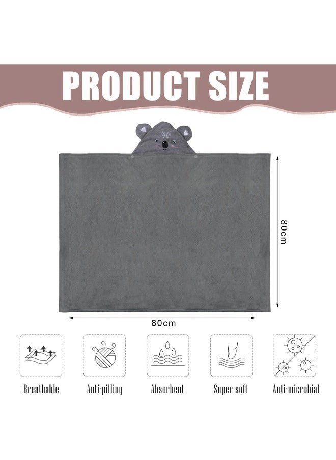 Occuwzz Coral Fleece Hooded Baby Towels - Koala Pattern Super Absorbent Baby and Toddler Cute Bath Towels for Boys and Girls Unisex  - Image 2