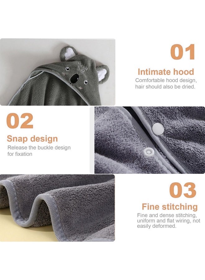 Occuwzz Coral Fleece Hooded Baby Towels - Koala Pattern Super Absorbent Baby and Toddler Cute Bath Towels for Boys and Girls Unisex  - Image 3