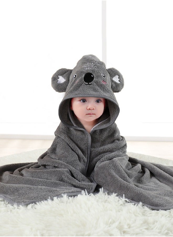 Occuwzz Coral Fleece Hooded Baby Towels - Koala Pattern Super Absorbent Baby and Toddler Cute Bath Towels for Boys and Girls Unisex  - Image 5