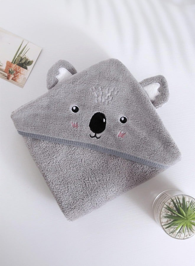 Coral Fleece Hooded Baby Towels - Koala Pattern Super Absorbent Baby and Toddler Cute Bath Towels for Boys and Girls Unisex