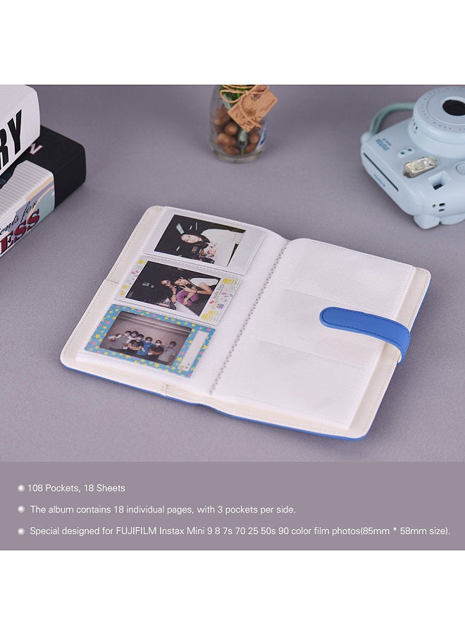 108 Pockets Portable Mini Photo Album PU Leather Photo Picture Book Album with Magnetic Closure for Fujifilm Instax Mini 9 8 7s 70 25 50s 90 Color Films Photo Camera Paper  - Image 5