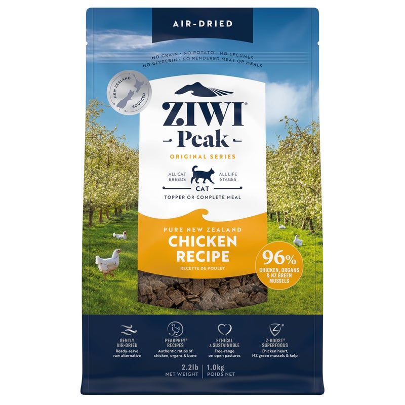 Ziwi طعام القطط المجفف بالهواء من ZIWI Peak - دجاج - طبيعي بالكامل، عالي البروتين، خالي من الحبوب، مكونات محدودة مع سوبر فود (35.2 أونصة) - Image 1