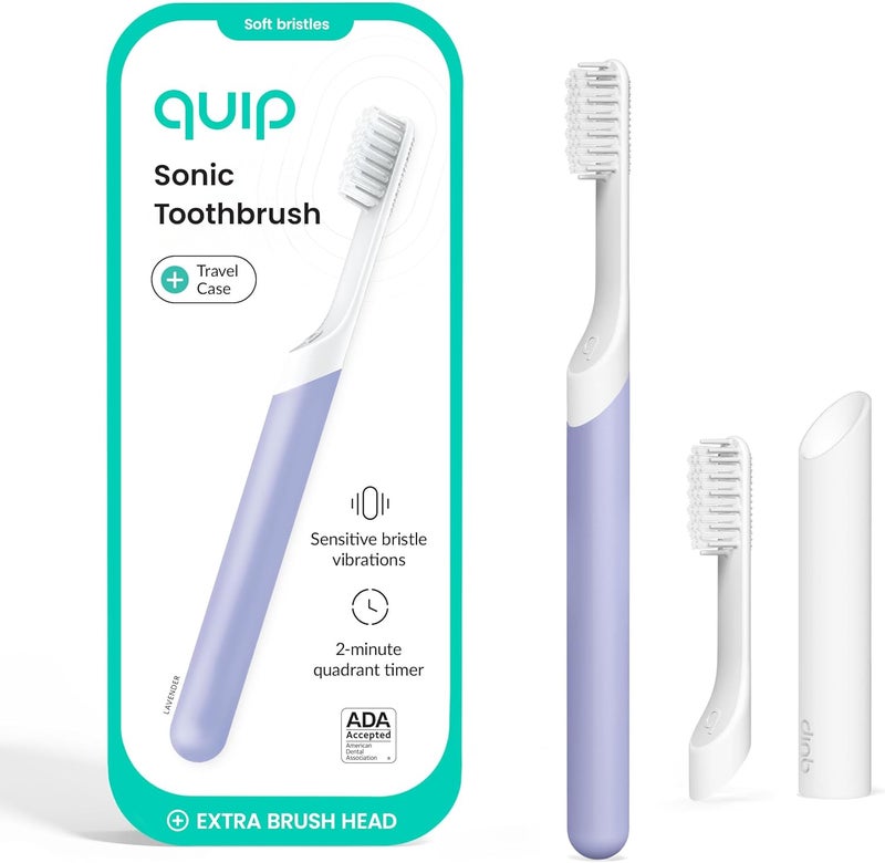quip Sonic Toothbrush for Adults with Timer (Lavender, Medium) - Image 1