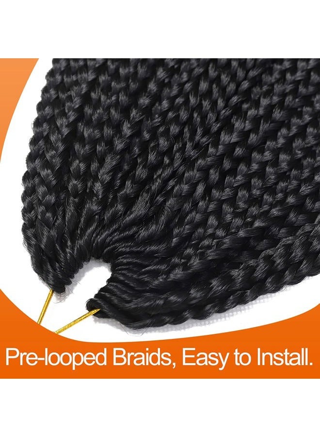 Chicmoi Box Braid Crochet Hair 24 Inch Long Crochet Braids 144 Strands Small Pre Looped Crochet Box Braids Hair for Black Women (24in 6pack, 1B) - Image 3
