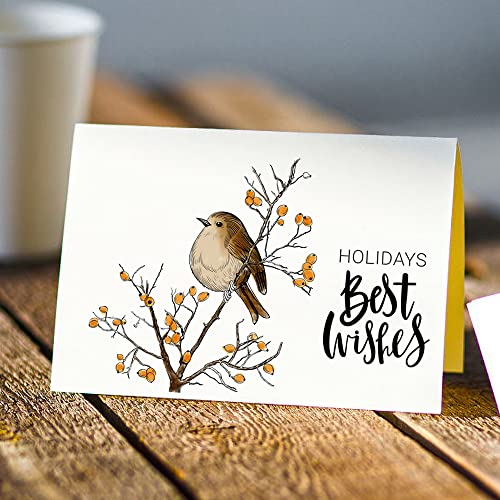 Hying Tree Birds Berry Clear Stamps for Card Making and Photo Album Decorations, Best Wishes Words Transparent Rubber Stamps Spring Flowers Silicone Stamps Seal for DIY Scrapbooking - Image 3