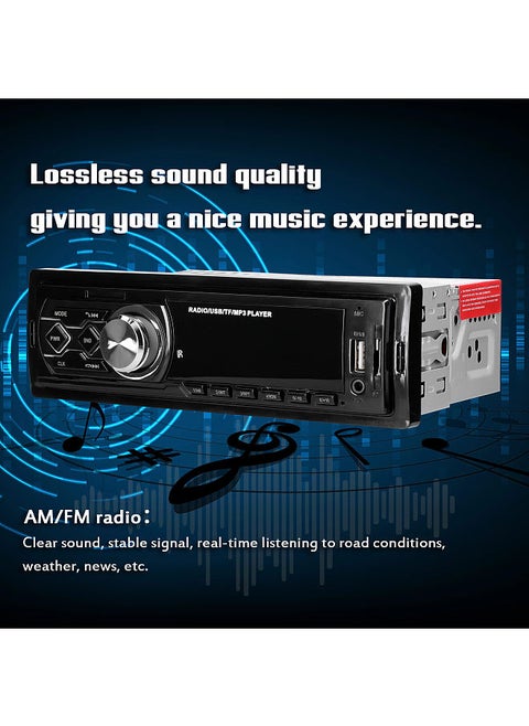 Single Din Car Stereo Receiver BT MP3 Player FM Radio Support Hands-Free Calls U-Disk/TF Card/AUX-in with Remote Controller