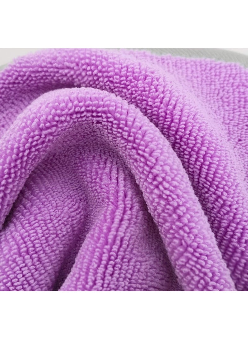 Polyte Premium Hypoallergenic Chemical Free Microfibre Makeup Remover and Facial Cleansing Cloth 6 Pack (20x20 cm, Purple/White) - Image 4