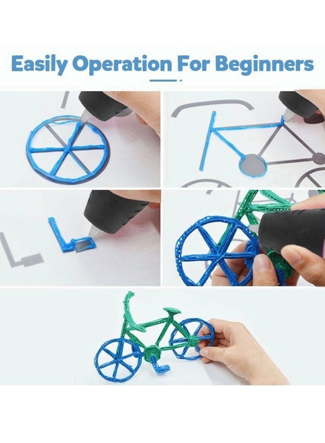 3D Printing Pen Paper Painting Graffiti Template for Kids DIY Gift Present PLA Doodle Arts Craft Drawing USB Set LCD V2 Education RBT Starter Kit - Image 3