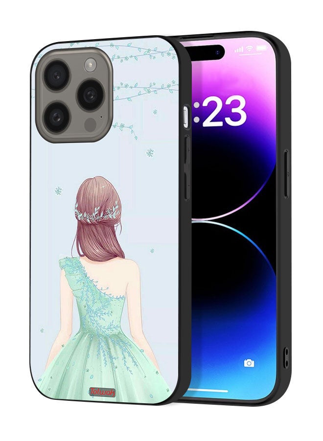 Tolwak Apple iPhone 15 Pro Protective Case Cover Cute Girl In Floral Dress - Image 1