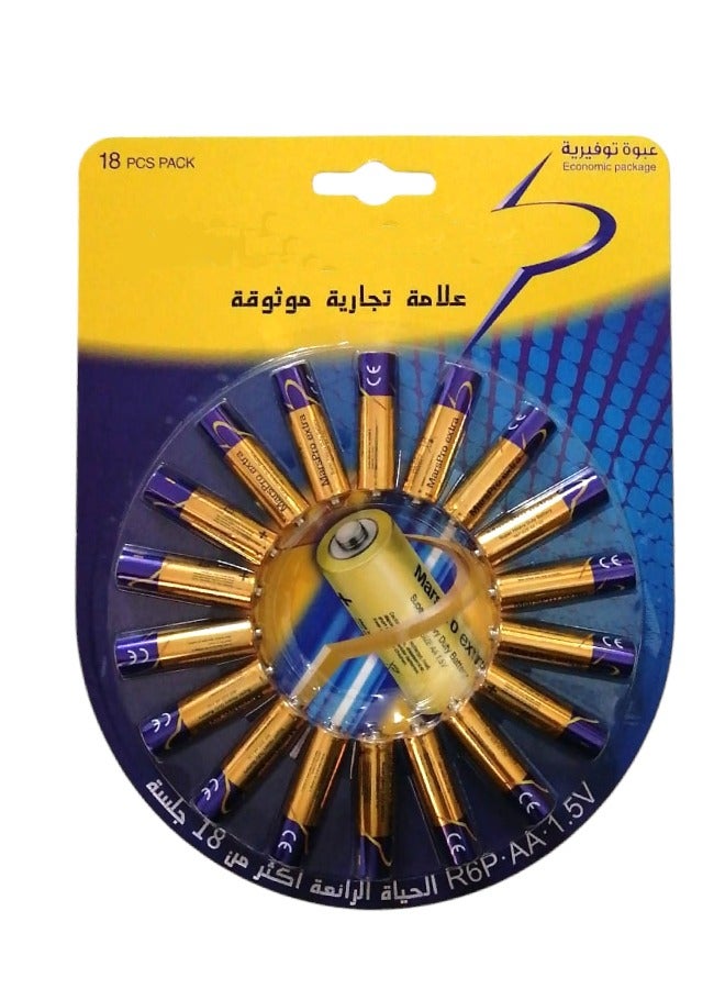 Batteries Size AA 18 Pieces 1.5 Volts 