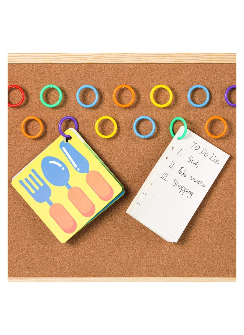144 Pieces Plastic Loose Leaf Rings Multi Color Binder Book Flexible for Cards Document Stack and Swatches Organization School Home Office Use 6 Colors