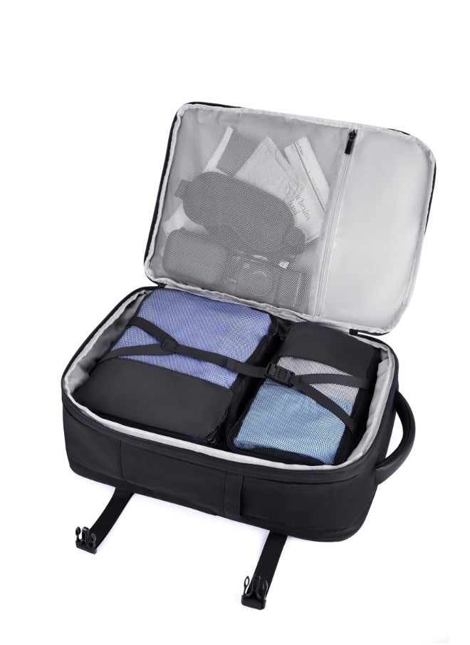 BAGSMART - BAGSMART Black Falco 40L Expandable Airline Approved Carry On Travel Backpack - Image 1