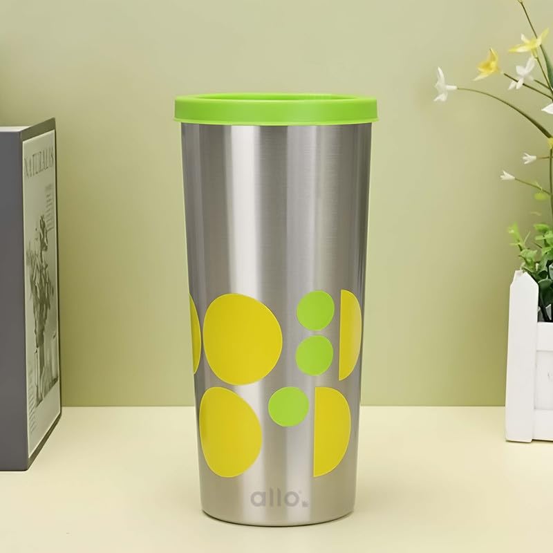 Allo Stainless Steel Tumbler with Lid, Leak Proof Water Tumbler for Home, Office, School, Travel, Kids Rust Proof, Multipurpose Storage Glass for Juice, Tea, Coffee, Milk, Green (550Ml) - Image 5