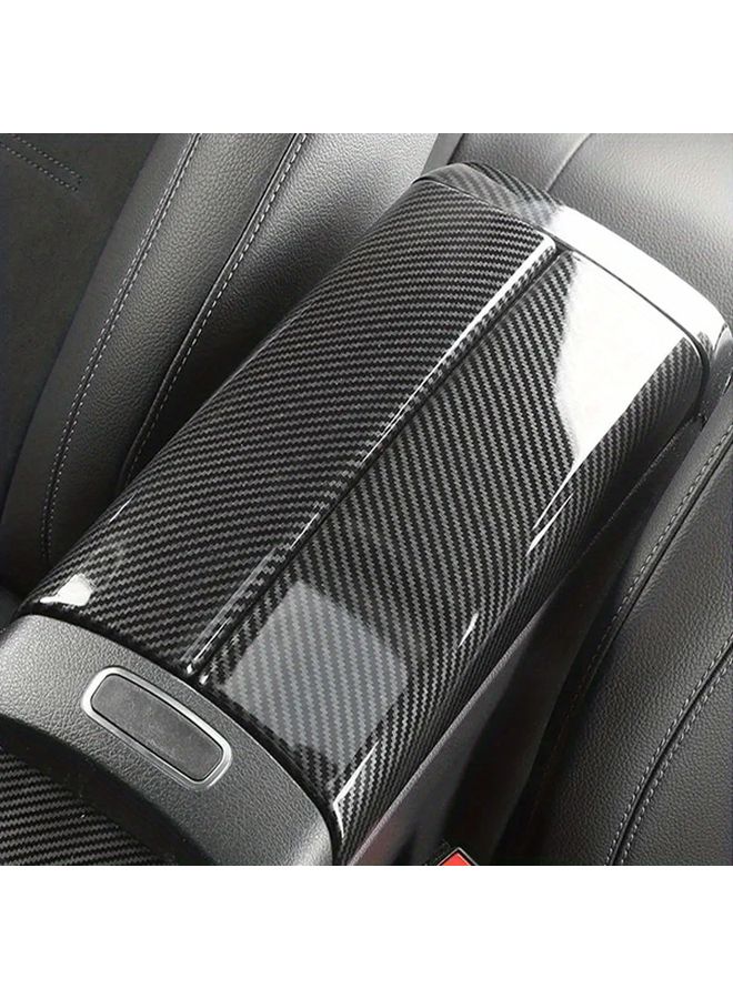 1 Set Carbon Fiber Car Center Armrest Storage Box Cover Decorative Sticker For Mercedes A Class W177 CLA C118 B Class W247 GLB X247 GLA Interior Accessories - Image 1