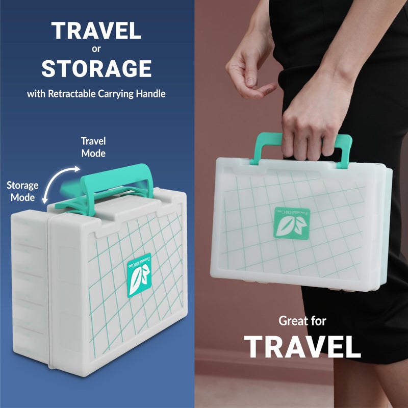 GPG2 Essential Oil Organizer, 35-Bottle Essential Oil Storage Case for Shelf & Travel, Hard Carrying Case for doTERRA, Young Living, 5ml/10ml/15ml/Roller Bottles, Stickers Included, Teal - Image 4