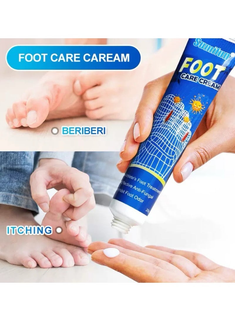 سوميفون كريم العناية بالقدمين - 20 جرام كريم مضاد للفطريات لقدم الرياضي وتخفيف الحكة - يقضي بفعالية على بكتيريا القدمين ويمنع العدوى - يهدئ البرفيريا والحكة - يرطب - Image 2