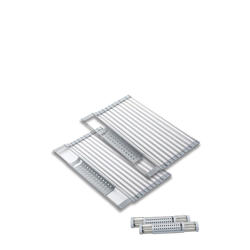 SOLARAE Dish Drying Rack 1PCS (20.5" L x 12.6" W) Over Sink Roll Up Dish Drying Rack, Best Kitchen Desk Organizer Collapsible Dish Drying Rack, Used for Tableware, Fruits, Vegetables, Cups - Image 1