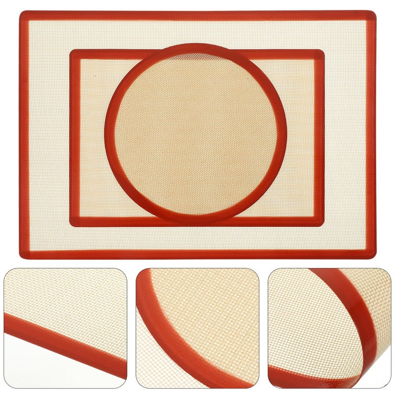 3 قطع حصائر خبز سيليكون غير لاصقة مقاومة للحرارة بطانة فرن آمنة في غسالة الصحون - Image 5