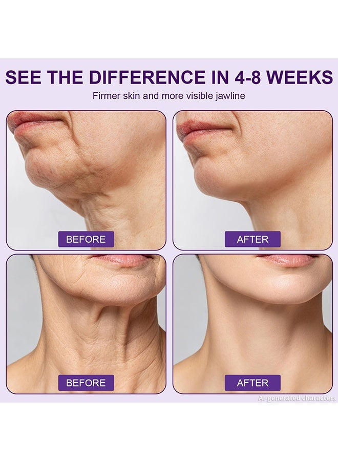 HOEGOA Magec Collagen Fullerene Neck Cream, Magec Cream, Collagen Neck Cream, Tighten And Lift Firming Neck Cream, Neck Skincare With Collagen Peptides, For Neck Firming, Wrinkles And Tightening, Reduces Wrinkles And Double Chin, With Roller, 50g - Image 2