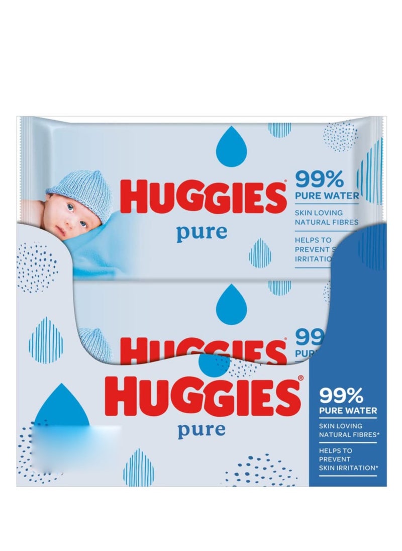 Huggies 10-Piece Pure Baby Wipes With 99 Percentage Pure Water 72 x 10 Total 720 Wipes  - Image 3