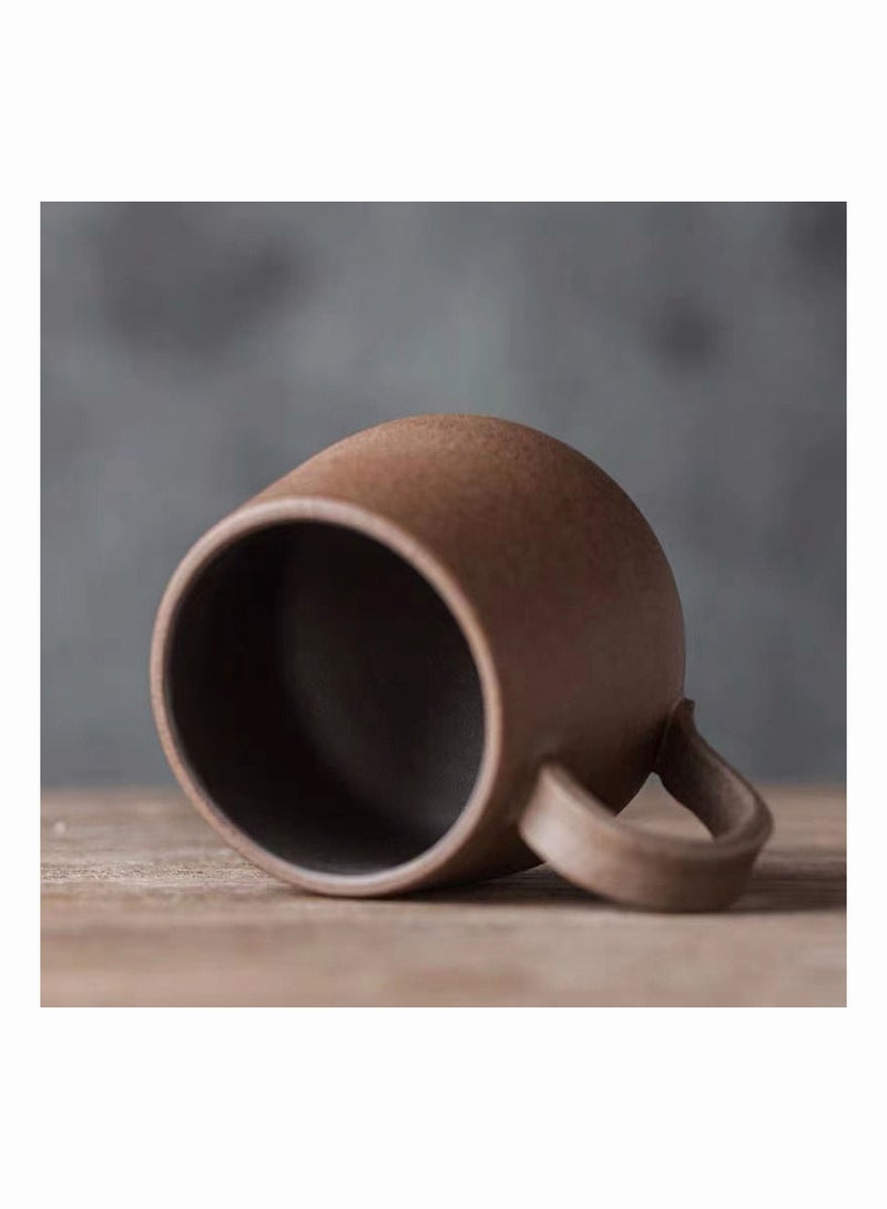 1-Piece Handmade Ceramic Coffee Milk Mug With base and stir bar,Simple Yet Retro - Image 5