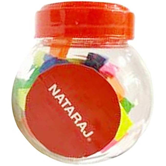NATARAJ ممحاة نيون كبيرة، متعددة الألوان - 18 قطعة في جرة، ناعمة ومتينة، مثالية للاستخدام في المدرسة والفن والمكتب - Image 2