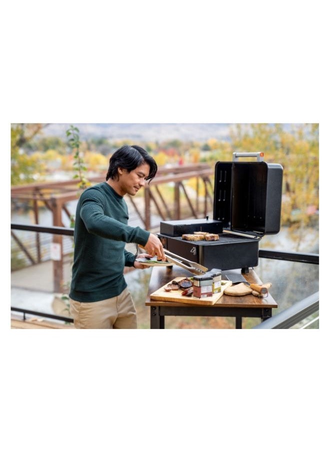TRAEGER - Ranger, Portable Wood Pellet Grill and Smoker – Electric Tabletop Pellet Smoker with Digital Arc Controller, Cast Iron Griddle, For Tailgating and Outdoor Cooking, Black - Image 1