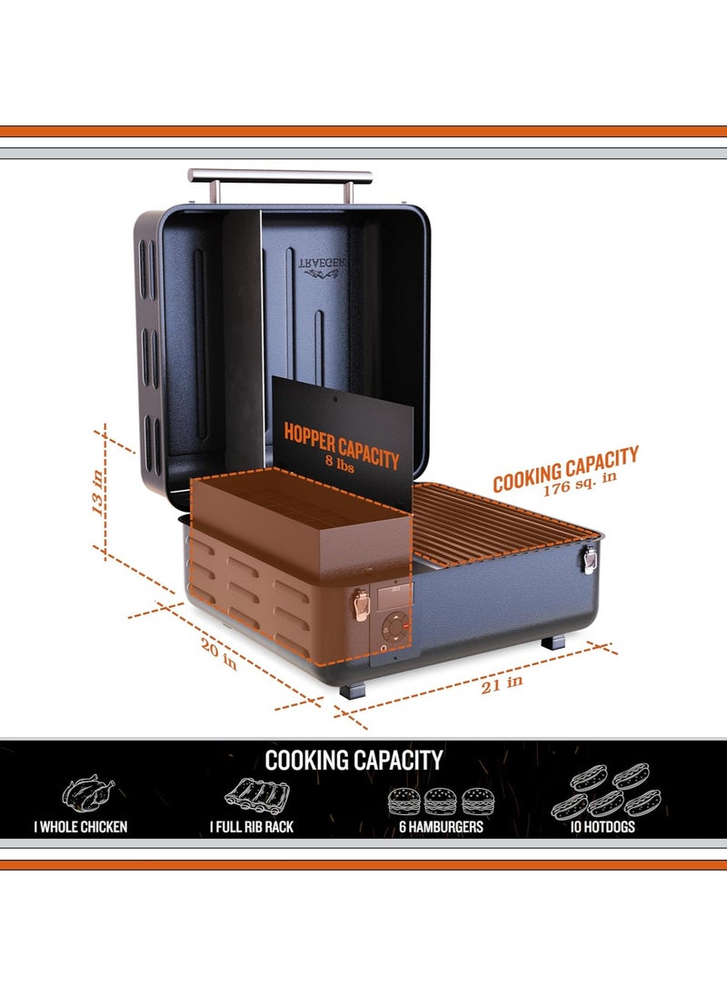 TRAEGER - Ranger, Portable Wood Pellet Grill and Smoker – Electric Tabletop Pellet Smoker with Digital Arc Controller, Cast Iron Griddle, For Tailgating and Outdoor Cooking, Black - Image 1