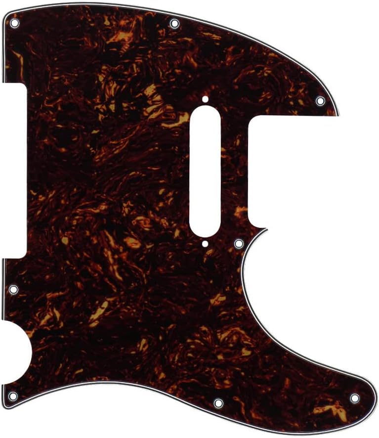 FLEOR 8 Hole TL Pickguard Scratch Plate with Pickguard Screws Set Fit USA/MX Standard TL Style Pickguard Replacement, 4Ply Brown Tortoise Shell - Image 3