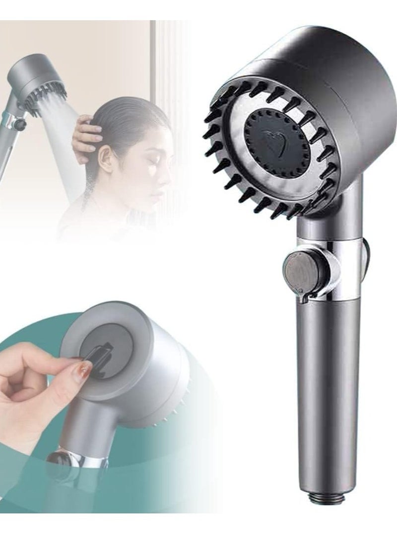 Loquat German Multifunctional Massage Shower Head Set – High Pressure Handheld Shower with Skin Beauty Features (Gray) - Image 1