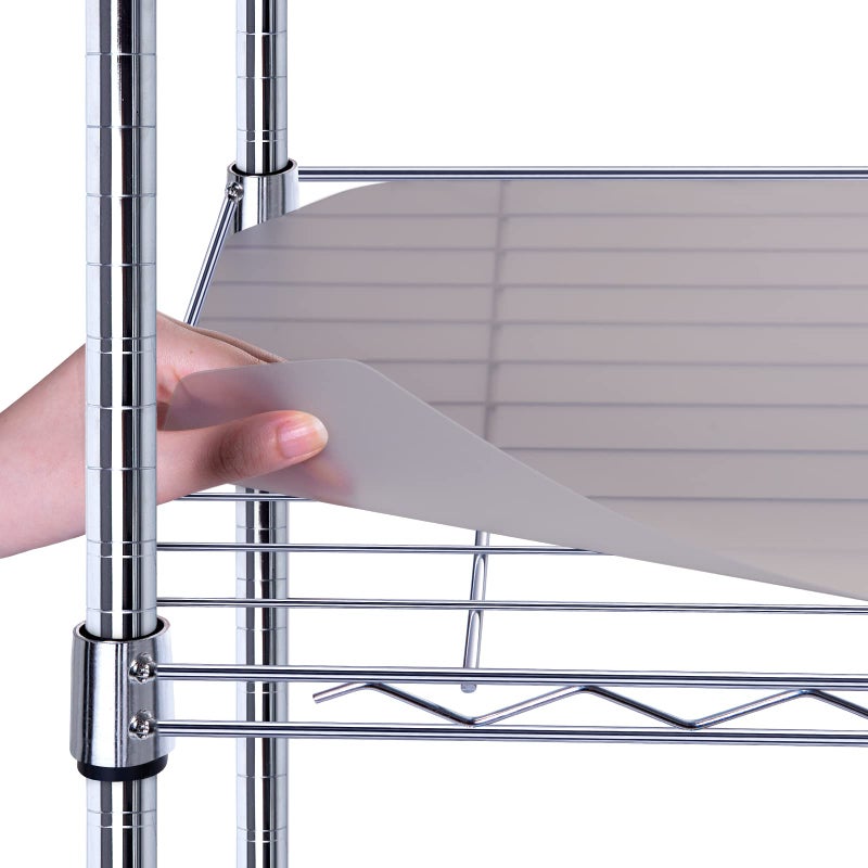 BRIAN & DANY BRIAN  DANY Wire Shelf Liner 18 X 48 Heavy Duty Shelf Liners for Wire Shelving Waterproof Protector Mats Set of 5 Charcoal 