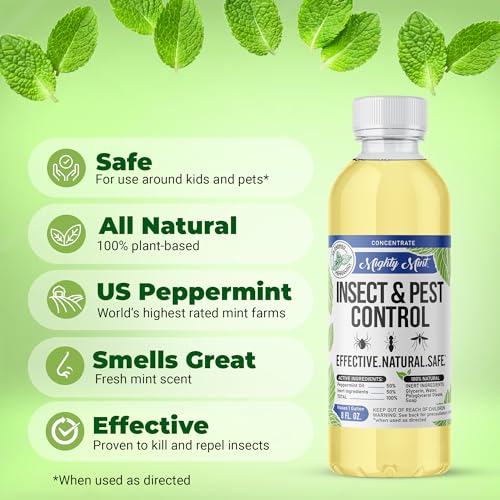 Mighty Mint Peppermint Oil Insect Repellent Concentrate– Natural Indoor & Outdoor Bug Control for Spiders, Ants, Roaches, and More – Plant-Based, Extra-Strong Formula - 8 oz - Image 4