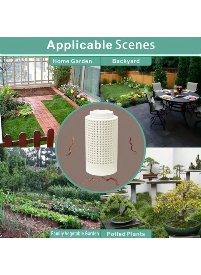 1 قطعة أنبوب سماد شاي الدودة PVC محكم الرائحة يوفر المساحة للعناية بحديقة العشب - Image 3