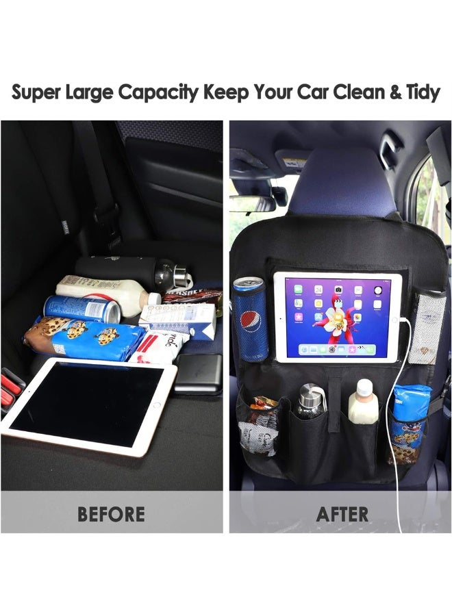 Generic 2Pcs Car Backseat Organizer, Waterproof and Durable Car Seat Storage Pockets with Touch Screen Tablet Holder, Universal Auto Travel Accessories  - Image 3