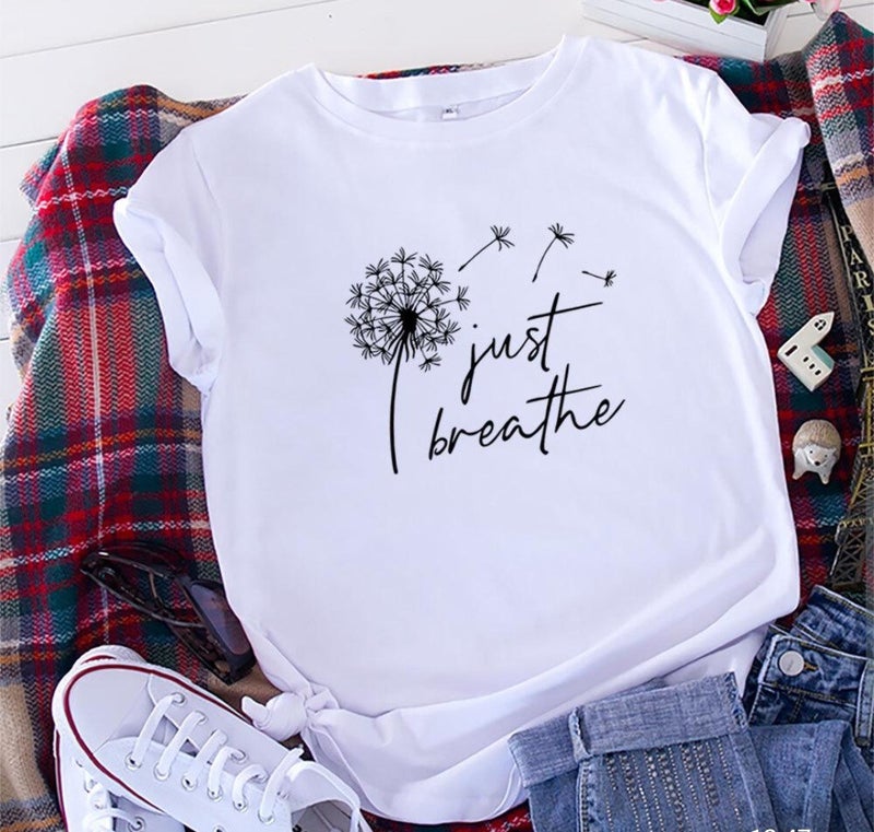 Source Be Like Never Letter Printed Short Sleeve Top T-Shirt European Size Plus Size - Image 1