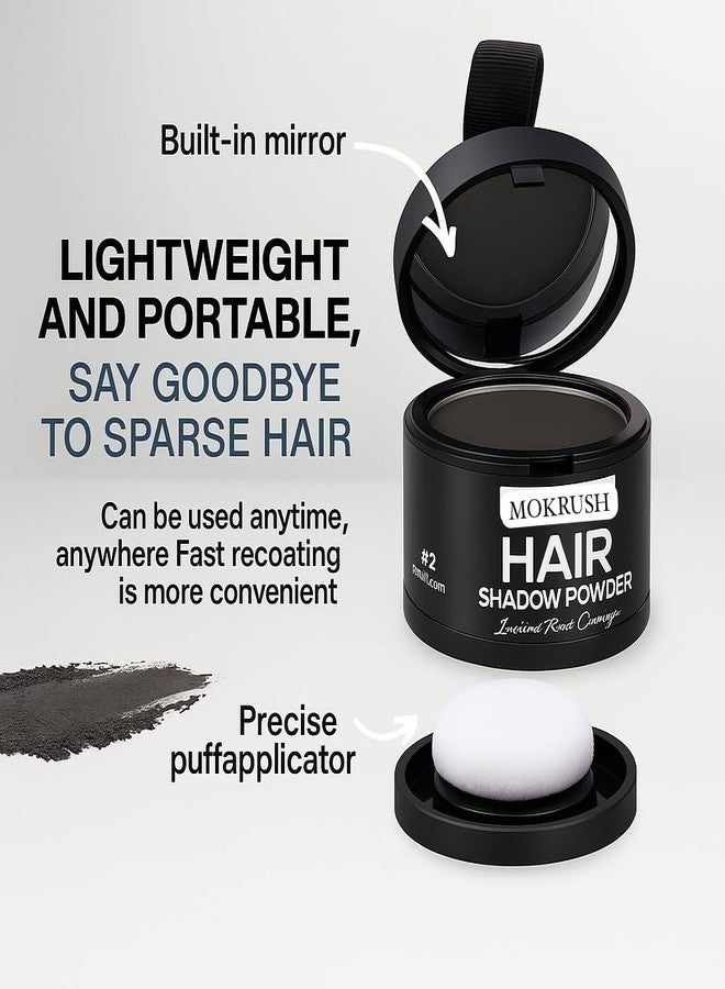 MOKRUSH Cover-Up Hair Powder Black - Instantly Covers Grey Roots & Bald Spots, Hair Filler for Thinning Hair, Long-Lasting, Matte Finish, Natural Look, Easy to Apply, Lightweight Formula, 4gm (Black) - Image 2
