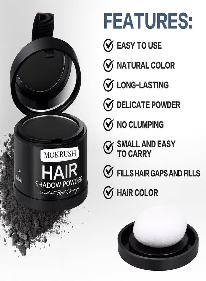 MOKRUSH Cover-Up Hair Powder Black - Instantly Covers Grey Roots & Bald Spots, Hair Filler for Thinning Hair, Long-Lasting, Matte Finish, Natural Look, Easy to Apply, Lightweight Formula, 4gm (Black) - Image 5