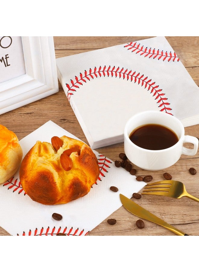 ADXCO 48 Pack Baseball Napkins 13 X 13 Inches Baseball Design Napkins Baseball Napkins For Birthday Party Baseball Theme Party Supplies - Image 5