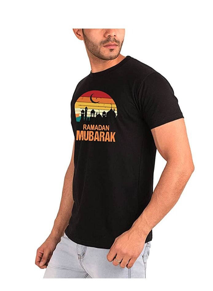 PRINTSHOP4ME Ramadan Printed Round Neck Cotton Mens Tshirt Design 10 - Image 4