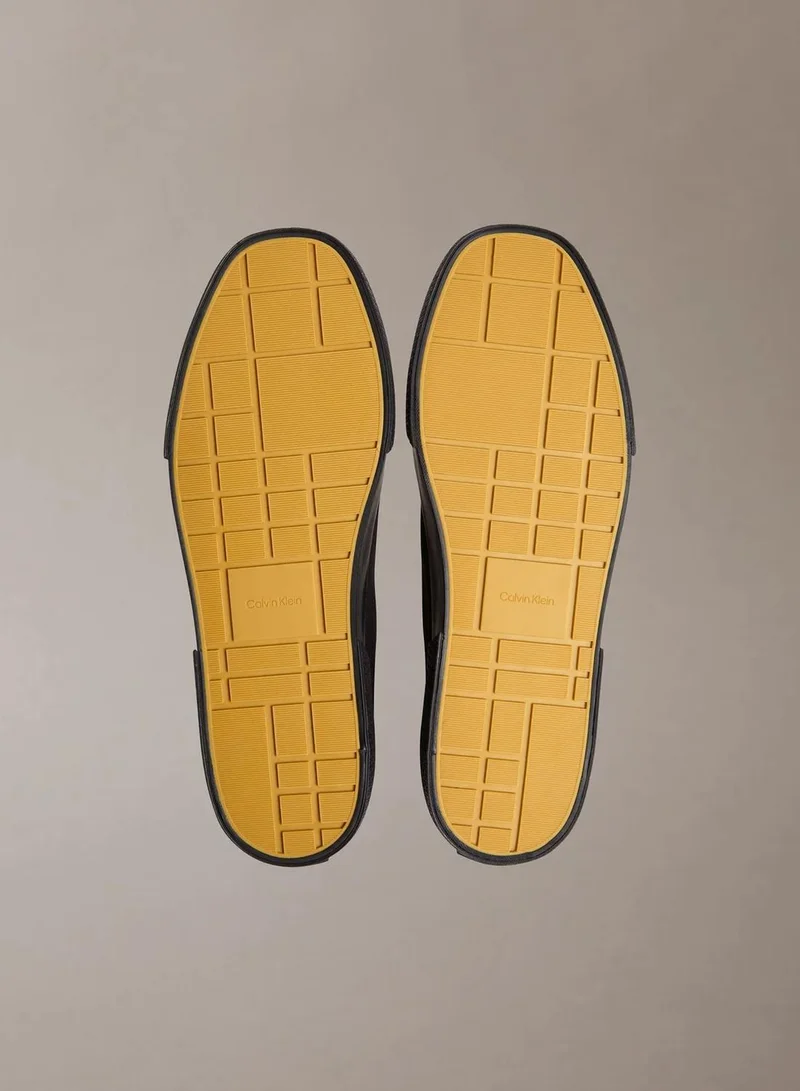 Calvin Klein Triple Black/Honey CK Leo - Cotton Canvas Logo Trainers for Men | Best Price UAE