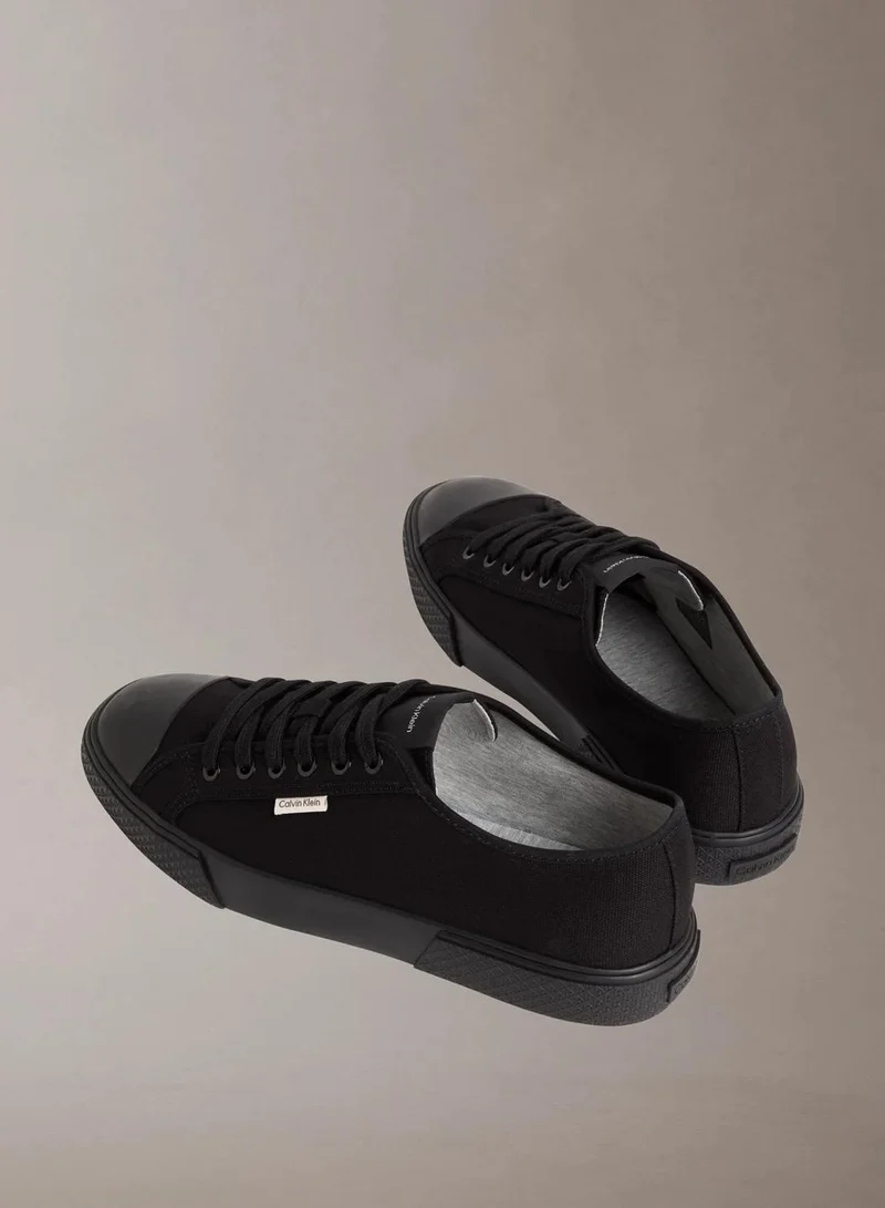 Calvin Klein Triple Black/Honey CK Leo - Cotton Canvas Logo Trainers for Men | Best Price UAE