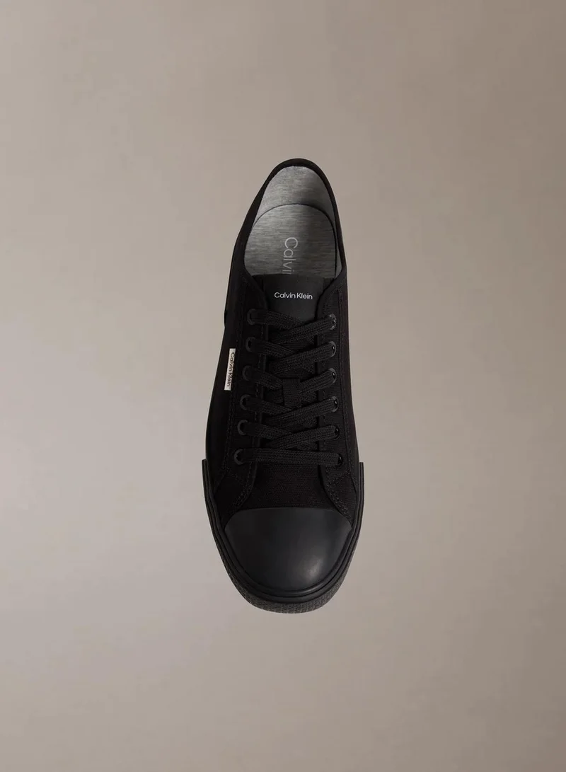 Calvin Klein Triple Black/Honey CK Leo - Cotton Canvas Logo Trainers for Men | Best Price UAE