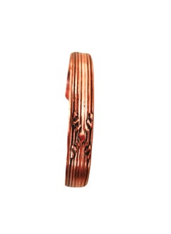 ماركة غير محددة سوار الطاقة النحاسية حلقي ، نحاس أحمر نقي منقوش للرجال والنساء وزن ثقيل بدون أحجار موديل رقم 02  - Image 3